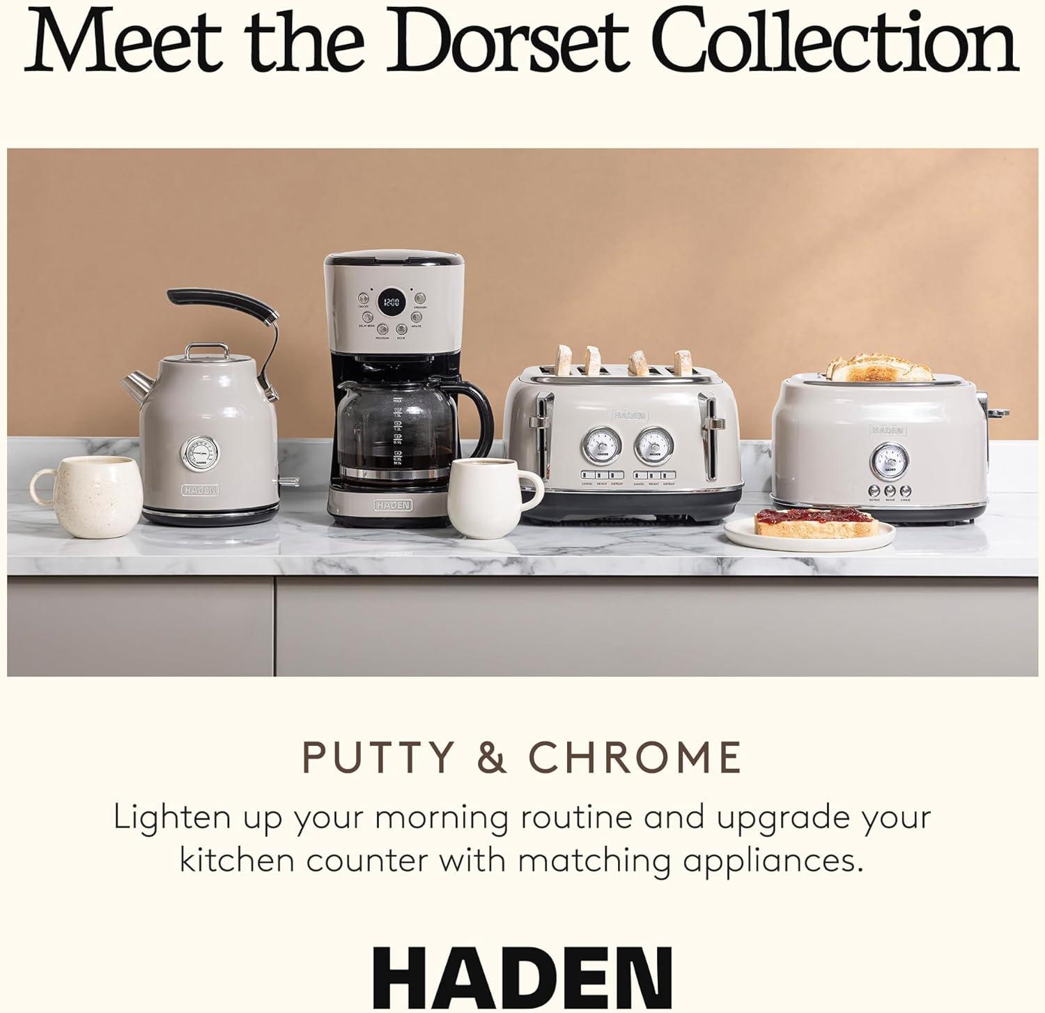 HADEN Putty Beige Programmable Drip Coffee Maker
