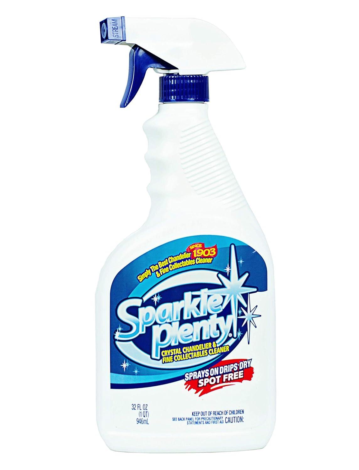 Sparkle Plenty Crystal Chandelier Cleaner Spray | Drip Dry | Home Cleaning Supplies | Crystal Cleaner | Fine Collectables Cleaner | Glass Cleaner | Figurine Cleaner | 32 fl oz