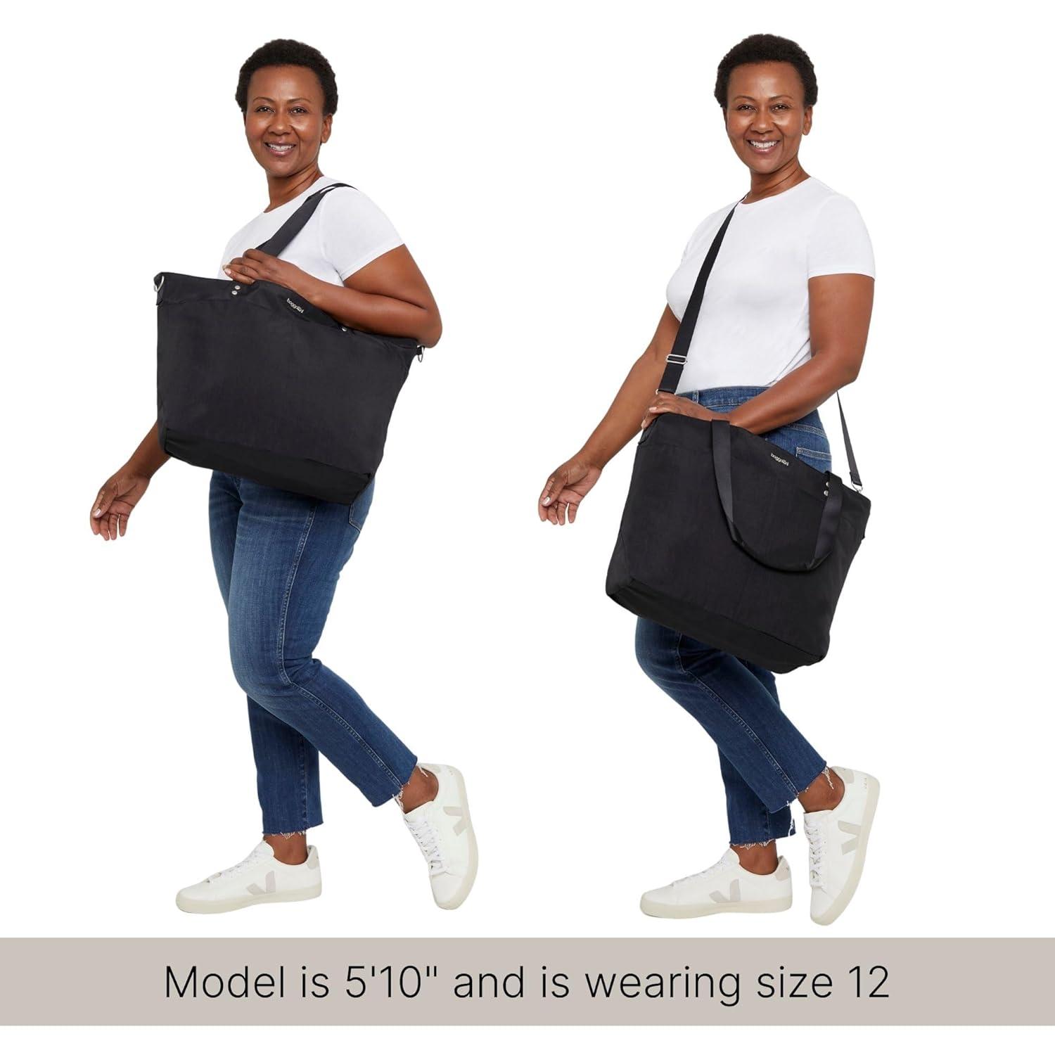 baggallini Women's Large Carryall Tote Bag with Crossbody Strap - FRENCH NAVY