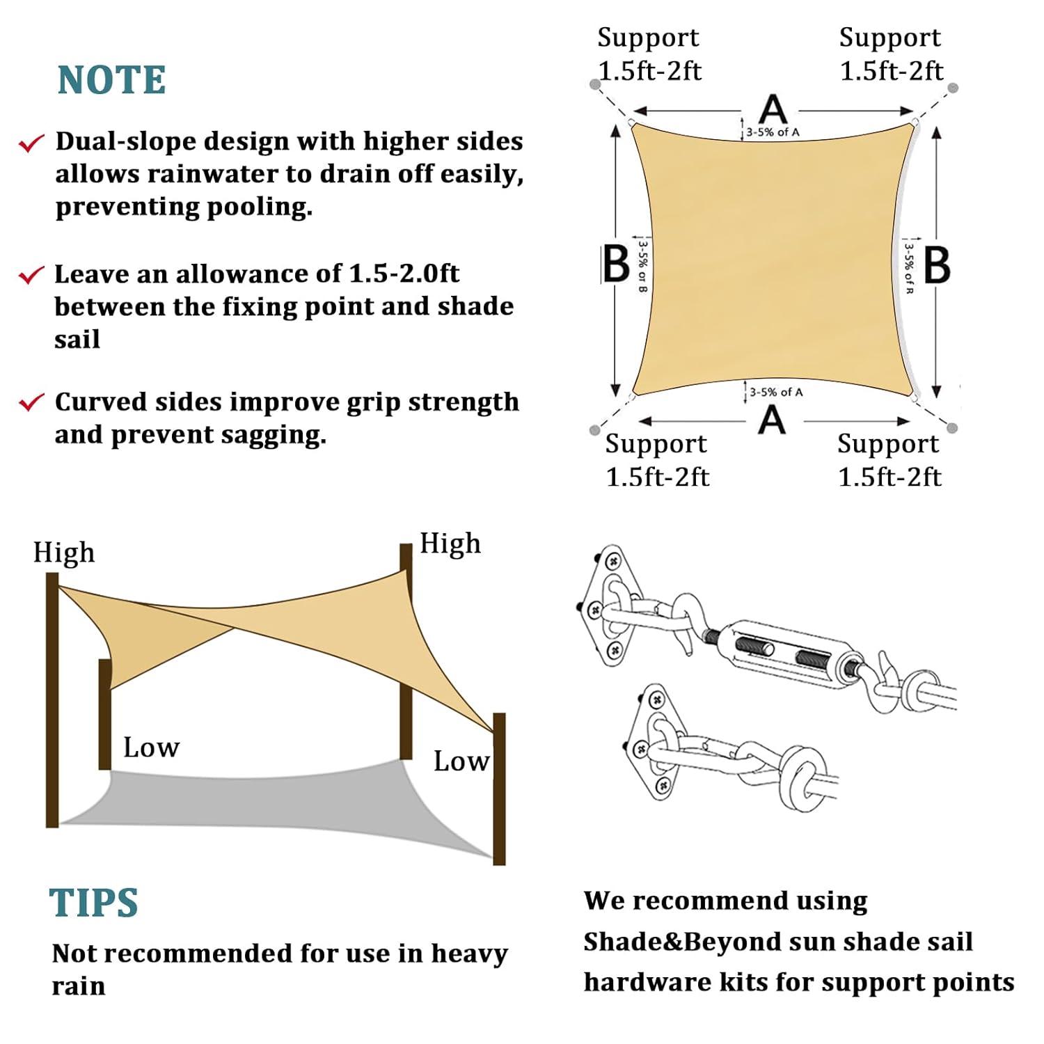 Backyard Expressions 12' Square Shade Sail
