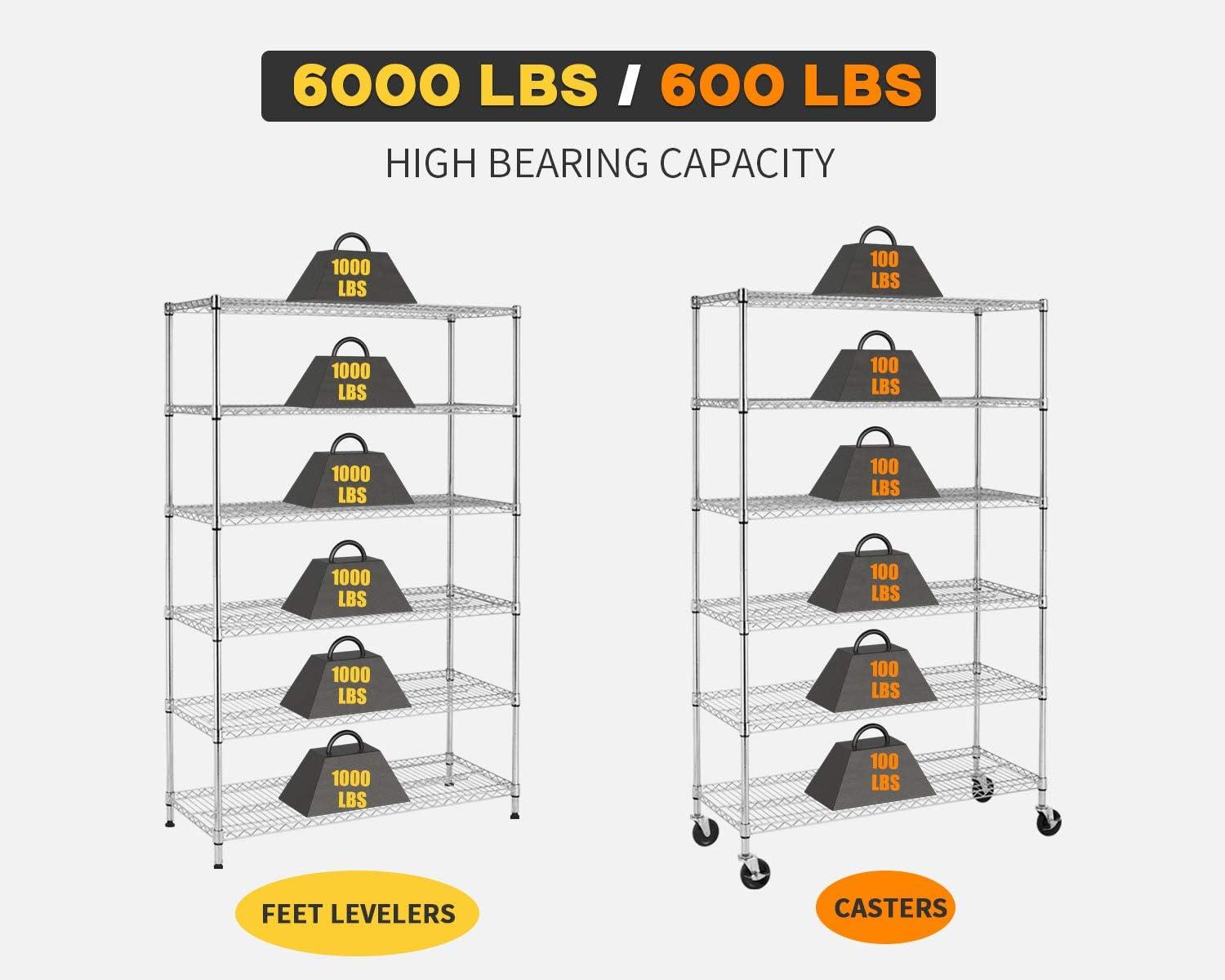 Chrome Heavy Duty Adjustable Metal Wire Shelving Unit