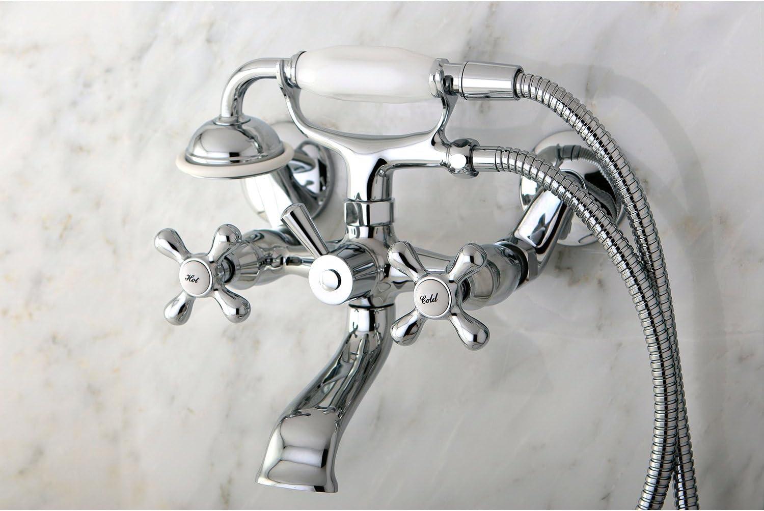 Victorian Elegance Polished Chrome Clawfoot Tub Faucet with Handshower