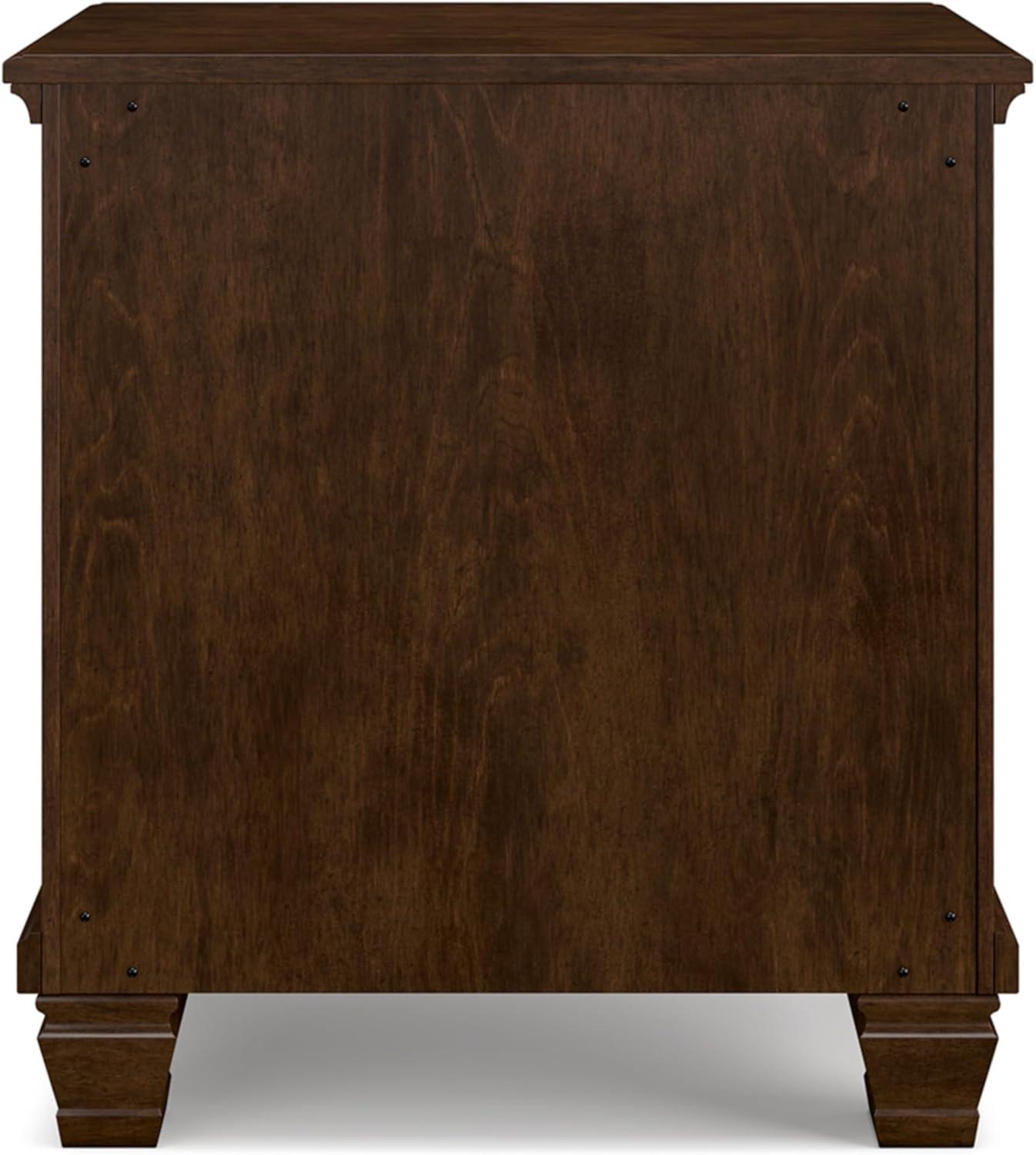 Black Hardwood 2-Drawer Nightstand with Satin Nickel Knobs