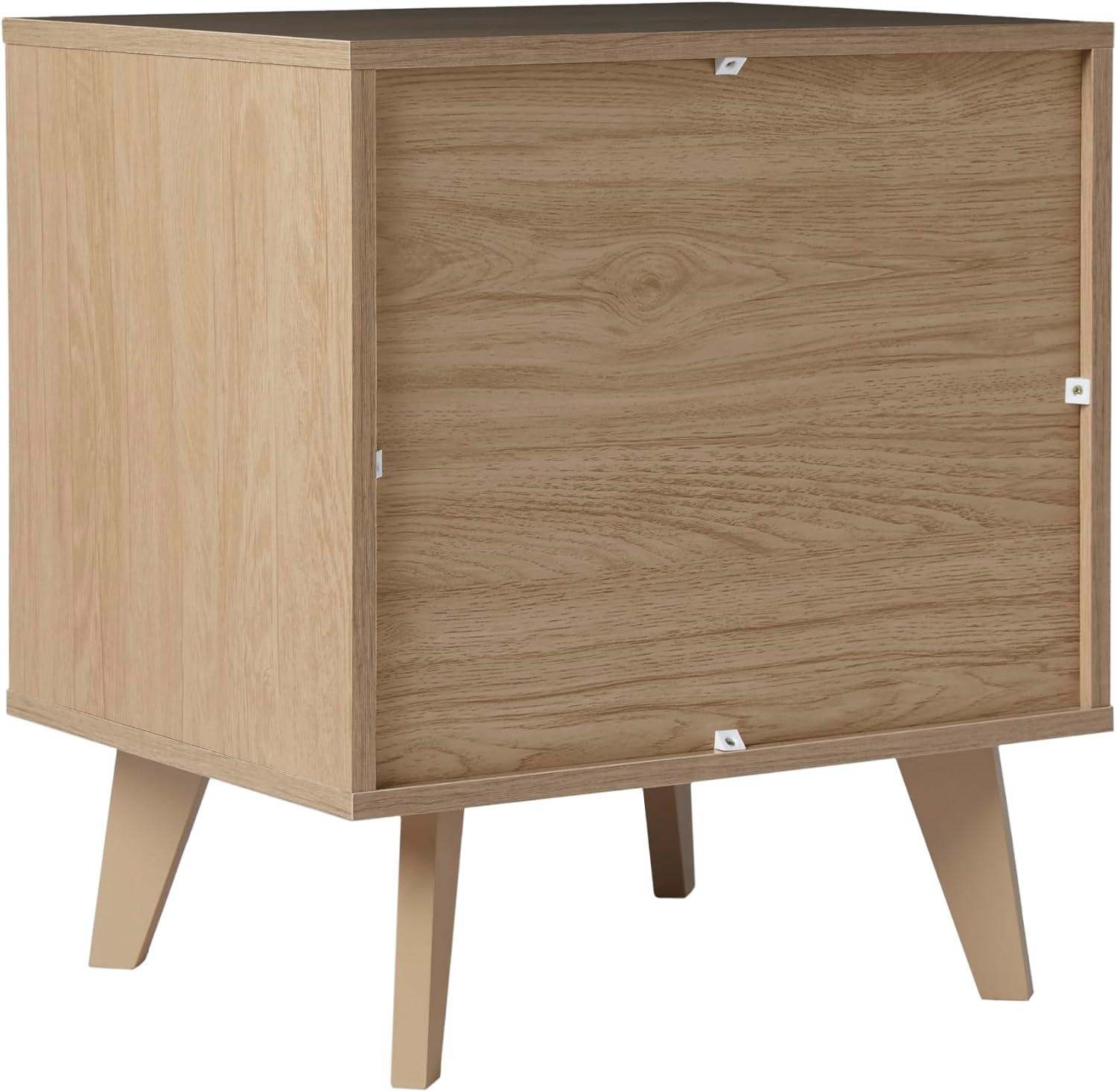 Riviera Mid-Century Modern 1-Drawer Nightstand with Open Cubby