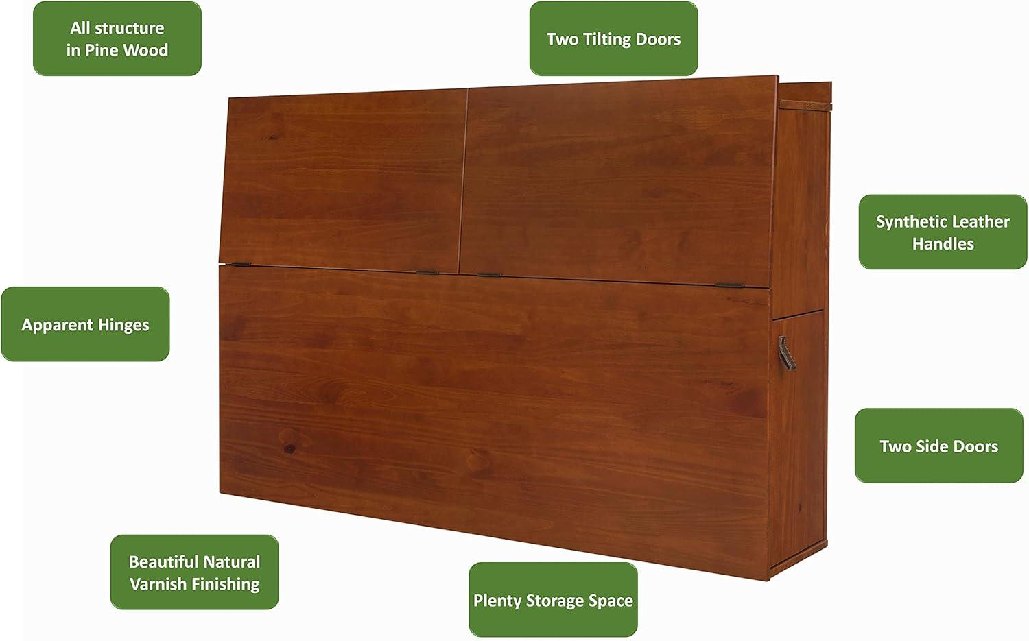 Memomad Cama Bali - Plataforma de Almacenamiento King Marco de Cama de Madera Resistente con Cajones y Más - Madera de Pino Macizo - sin Ruido - No Necesita Somier - Listones de Madera Incluidos (Cama Tamaño King, Madera Marrón Roble)