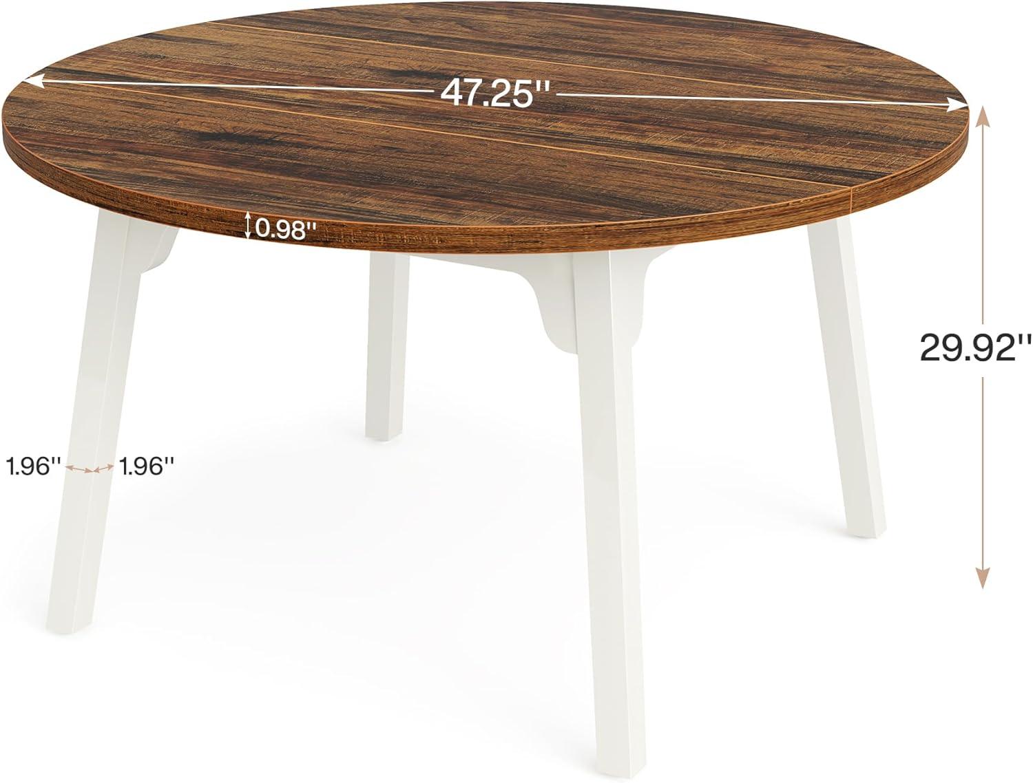 Finmind 39.4 Inches Square Dining Table for 4 People, Wooden Kitchen Table Small Dinner Table with Oak Finish Top and Solid Wood Legs, Oak Brown (Only Table)