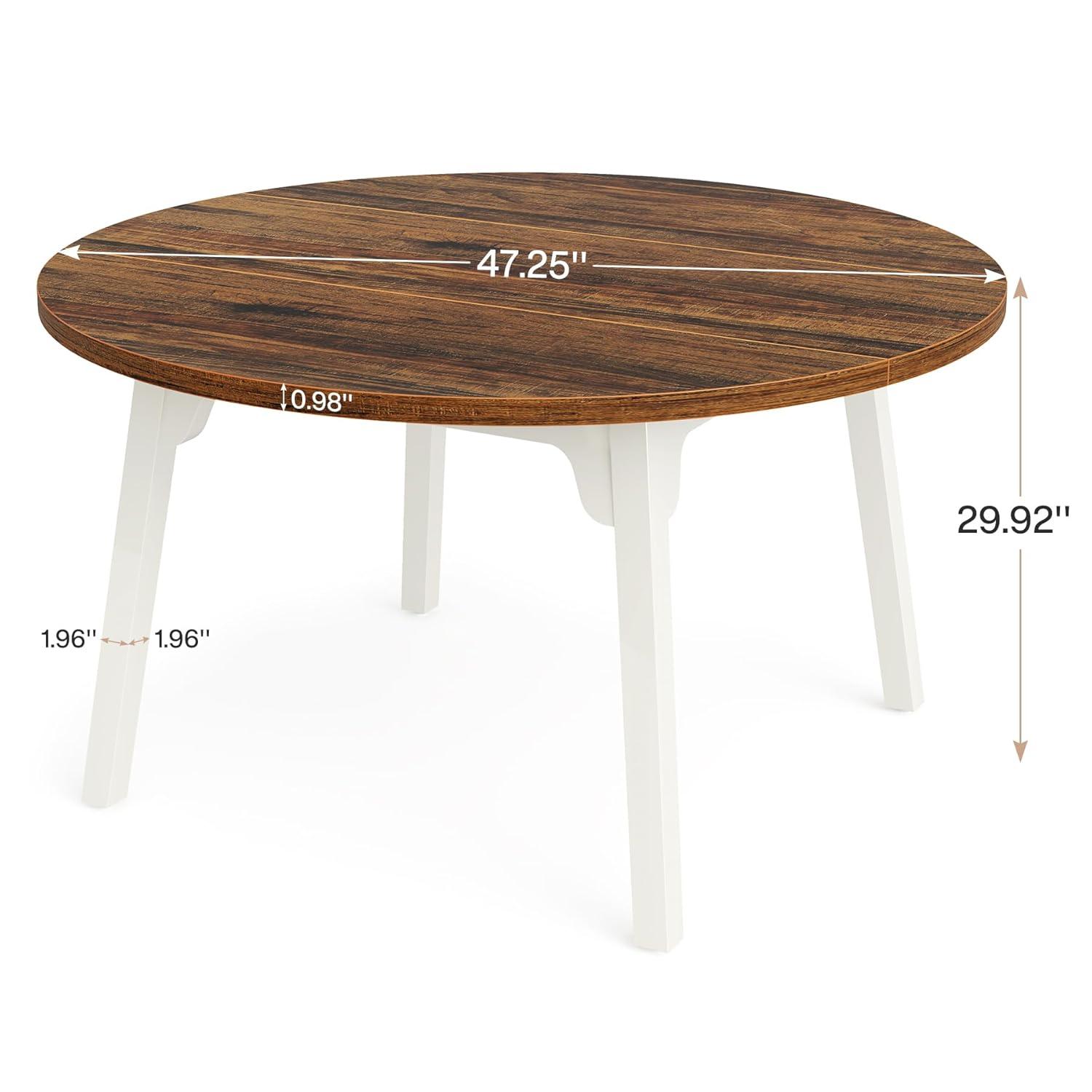 Finmind 39.4 Inches Square Dining Table for 4 People, Wooden Kitchen Table Small Dinner Table with Oak Finish Top and Solid Wood Legs, Oak Brown (Only Table)