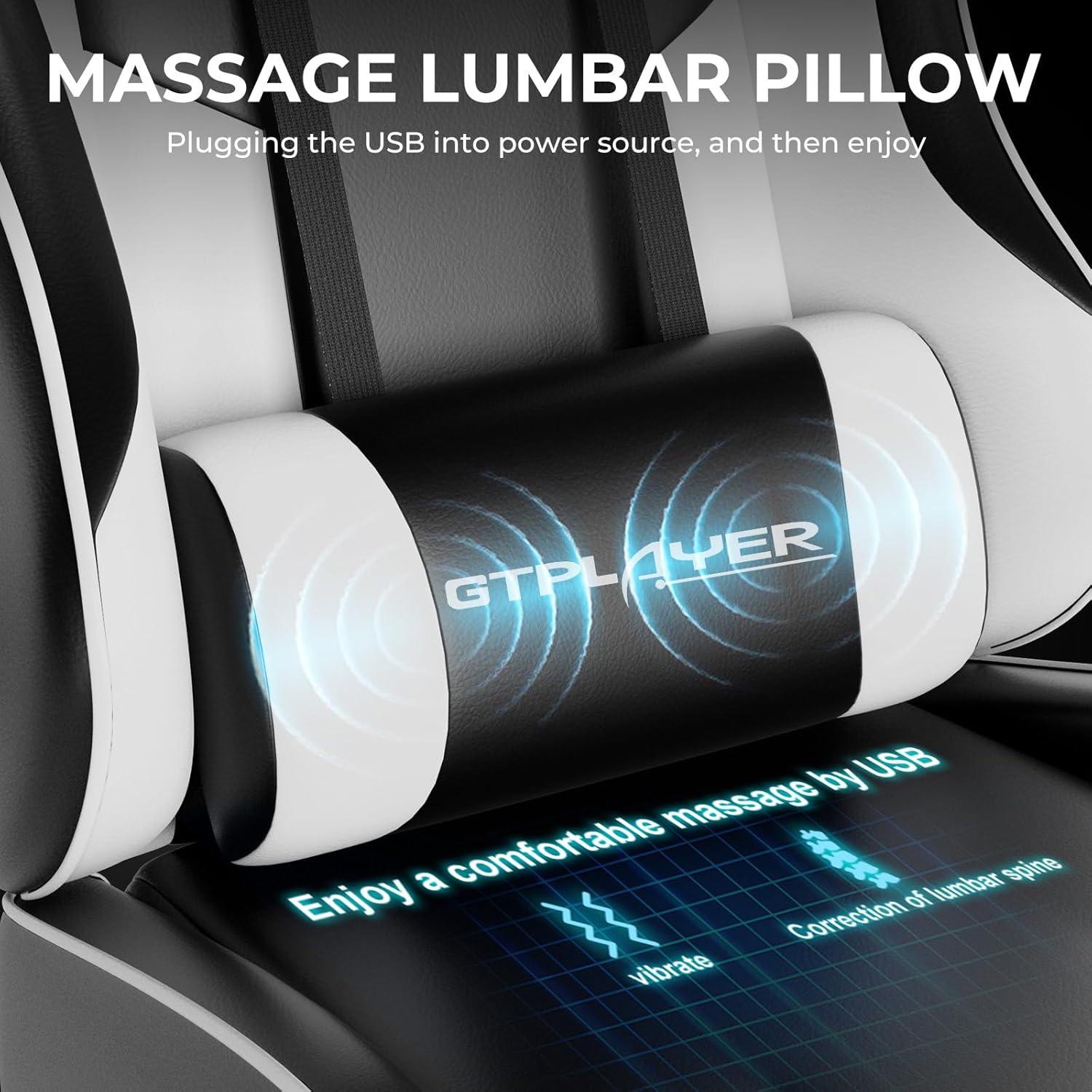 Anadea Anadea Adjustable Reclining Ergonomic Faux Leather Swiveling PC & Racing Game Chair with Footrest