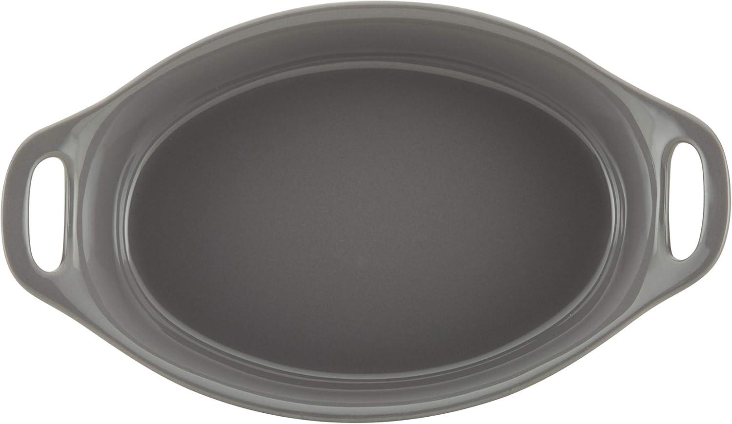 Gray Ceramic 1.5-Quart Oval Baker Dish