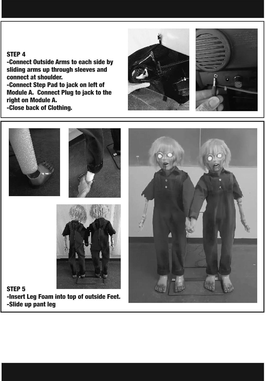 Creepy Twin Boys Animatronic Decoration