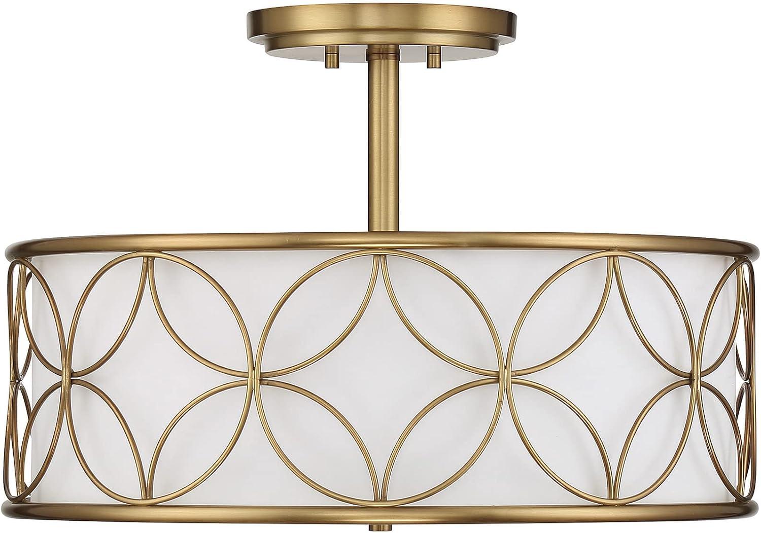 Savoy House Reid 4 - Light Semi-Flush Mount in  Warm Brass