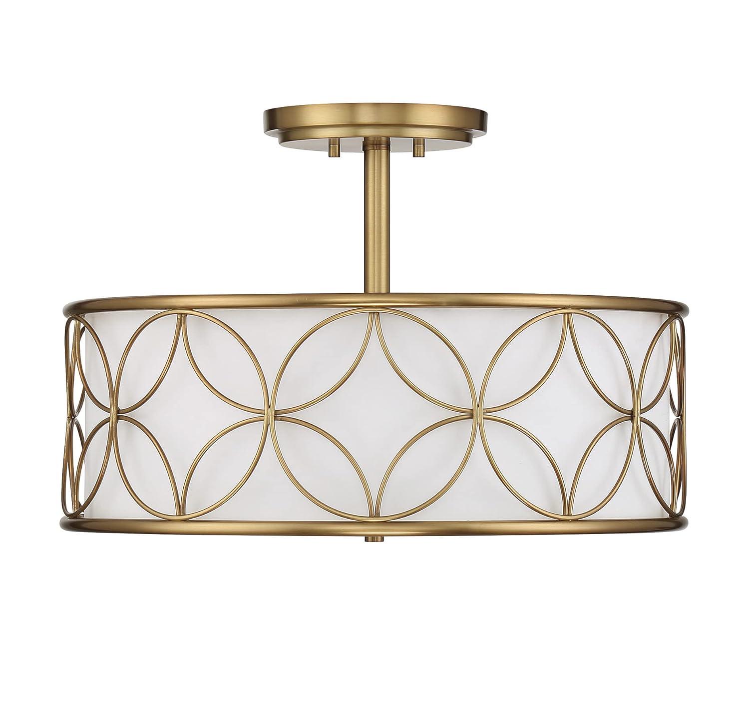 Savoy House Reid 4 - Light Semi-Flush Mount in  Warm Brass
