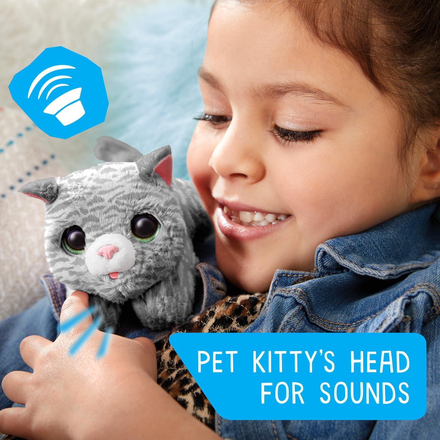 furReal Newborns Kitty Interactive Pet, Small Plush Stuffed Animal Cat with Sounds and Movement, Faux Fur, Kids Toys for Ages 4 up