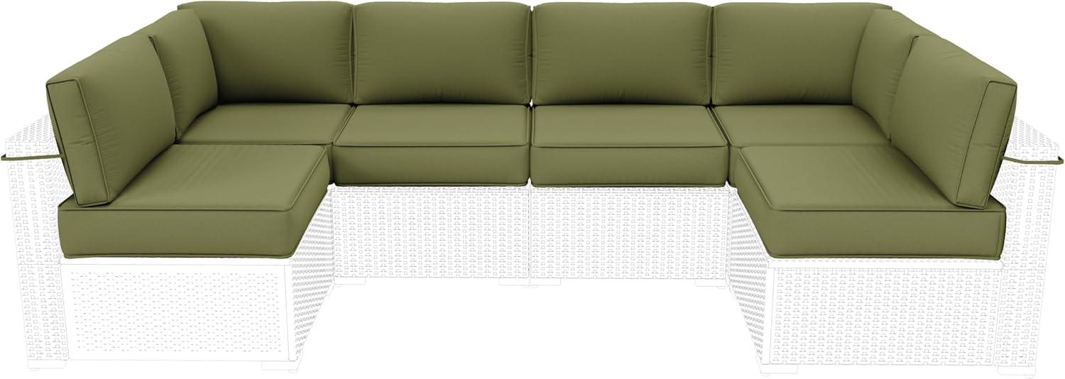 Kimunuk 14 Piece Outdoor Furniture Replacement Cushions, 5" Foam Foam High-Density, Fits 6-Seat Sectional Rattan Conversation Set, Patio Water-Resistant Sofa Cushions, Light Grey