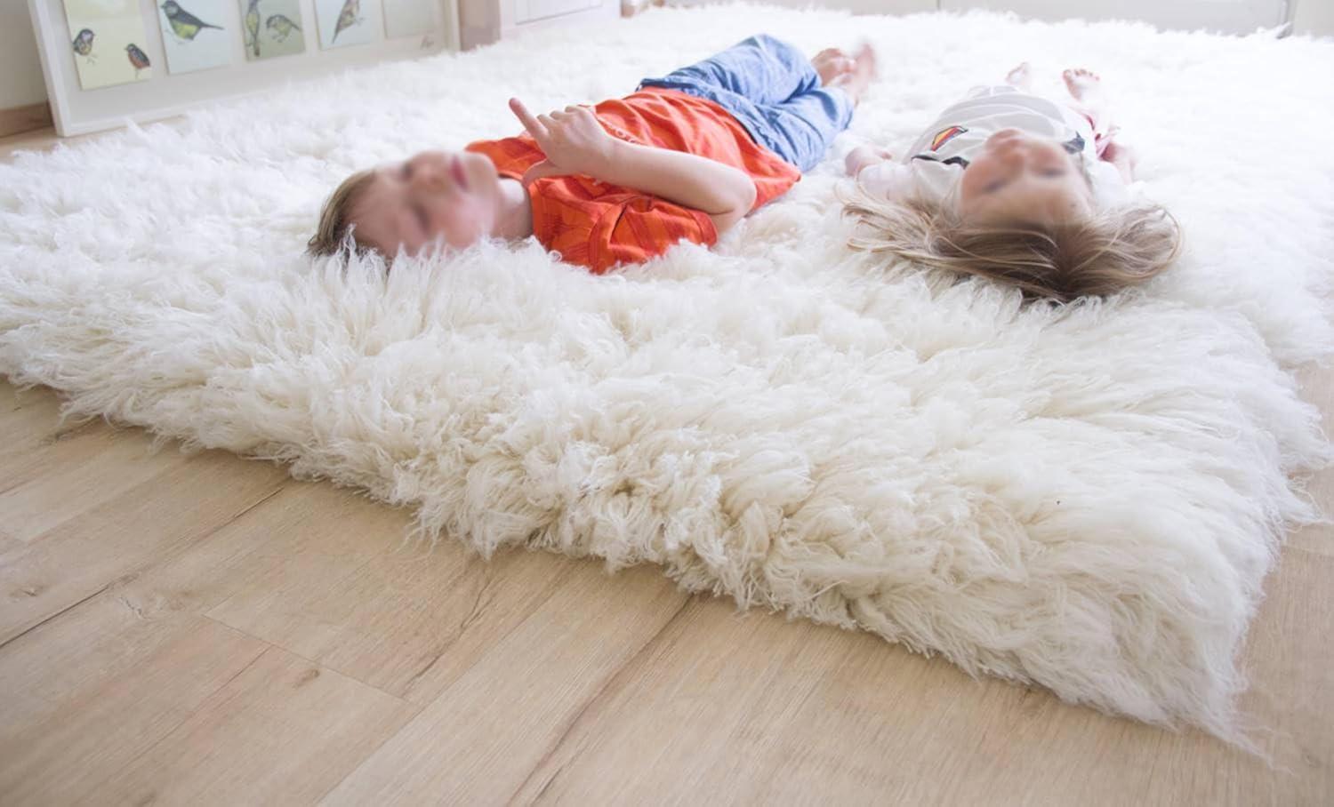 Mercer41 Ultra-plush Greek Flokati rugs. Thick 4" shag pile. Cugina Wool Area Rug