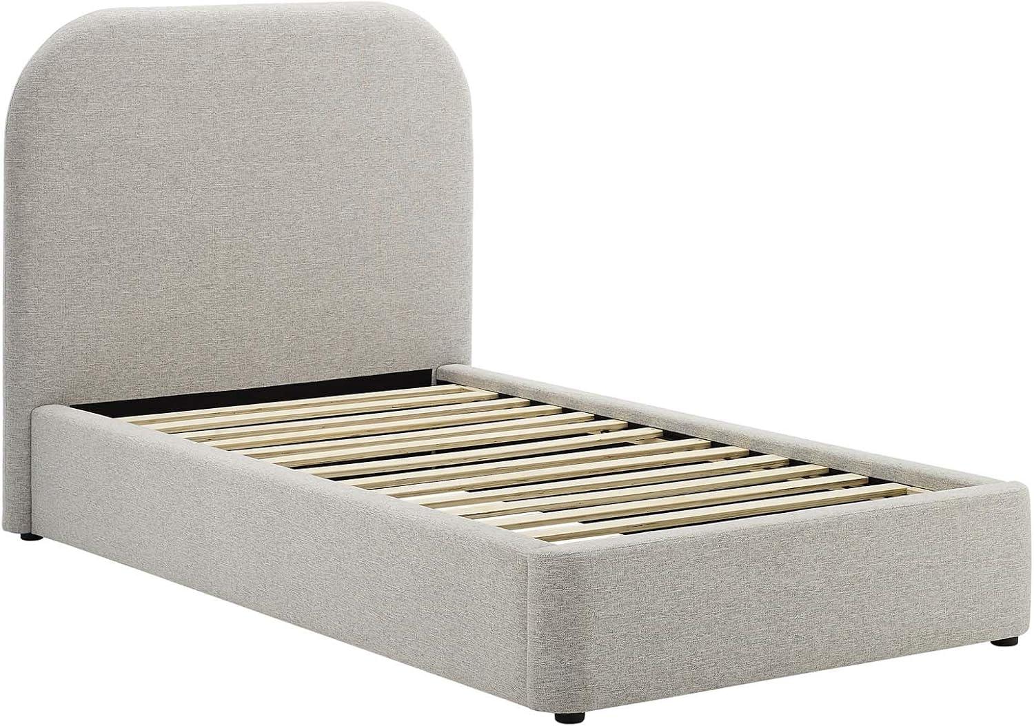 Keynote Upholstered Fabric Curved Platform Bed