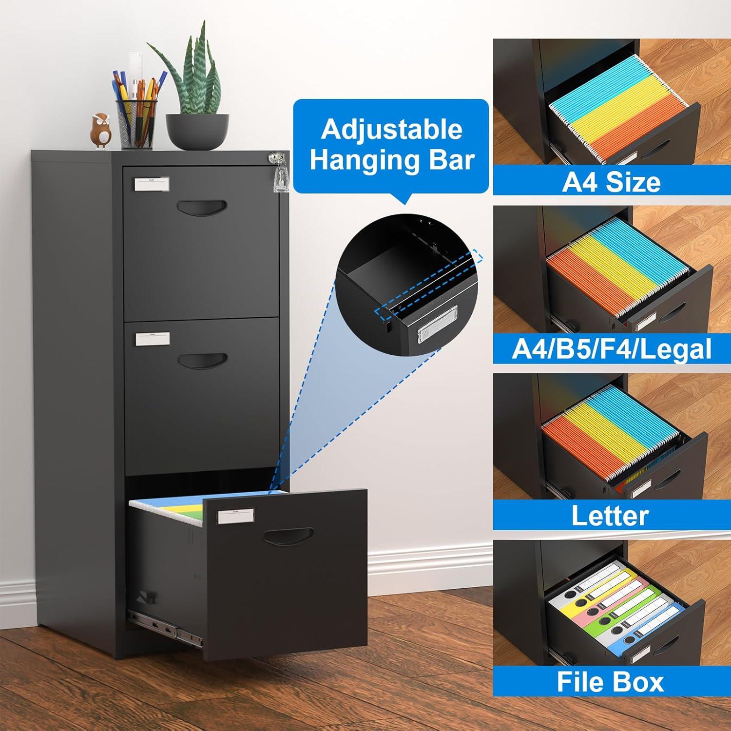 Inbox Zero 2 Drawer File Cabinet With Lock Metal Vertical File Cabinet