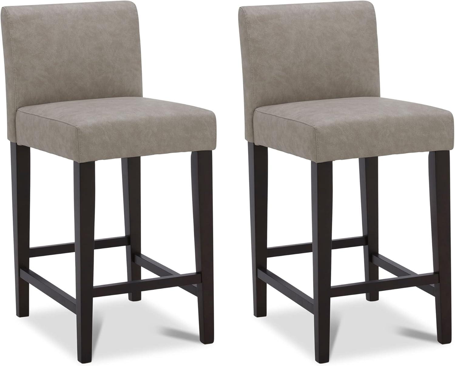 CHITA 25 inch Bar Stools Set of 2, Fabric in Fog Grey