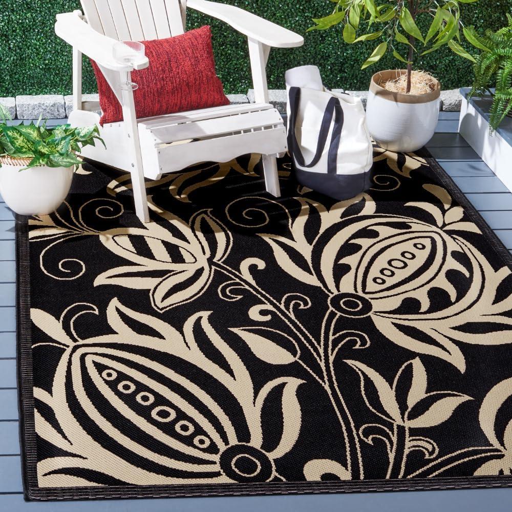 Safavieh Courtyard Crystal Floral Indoor/Outdoor Indoor/Outdoor Area Rug, 5'3" x 7'7", Red/Natural