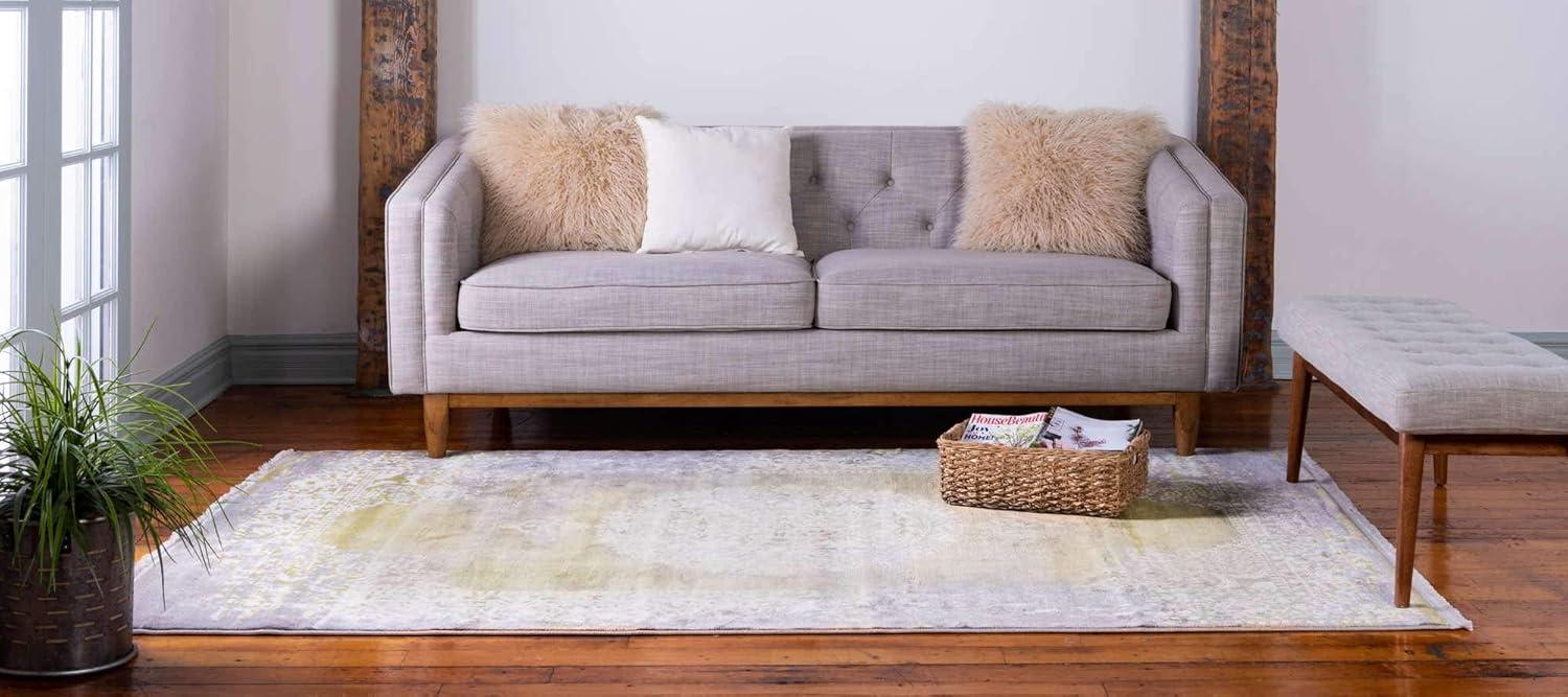 8' x 10' Green and Gray Abstract Synthetic Area Rug