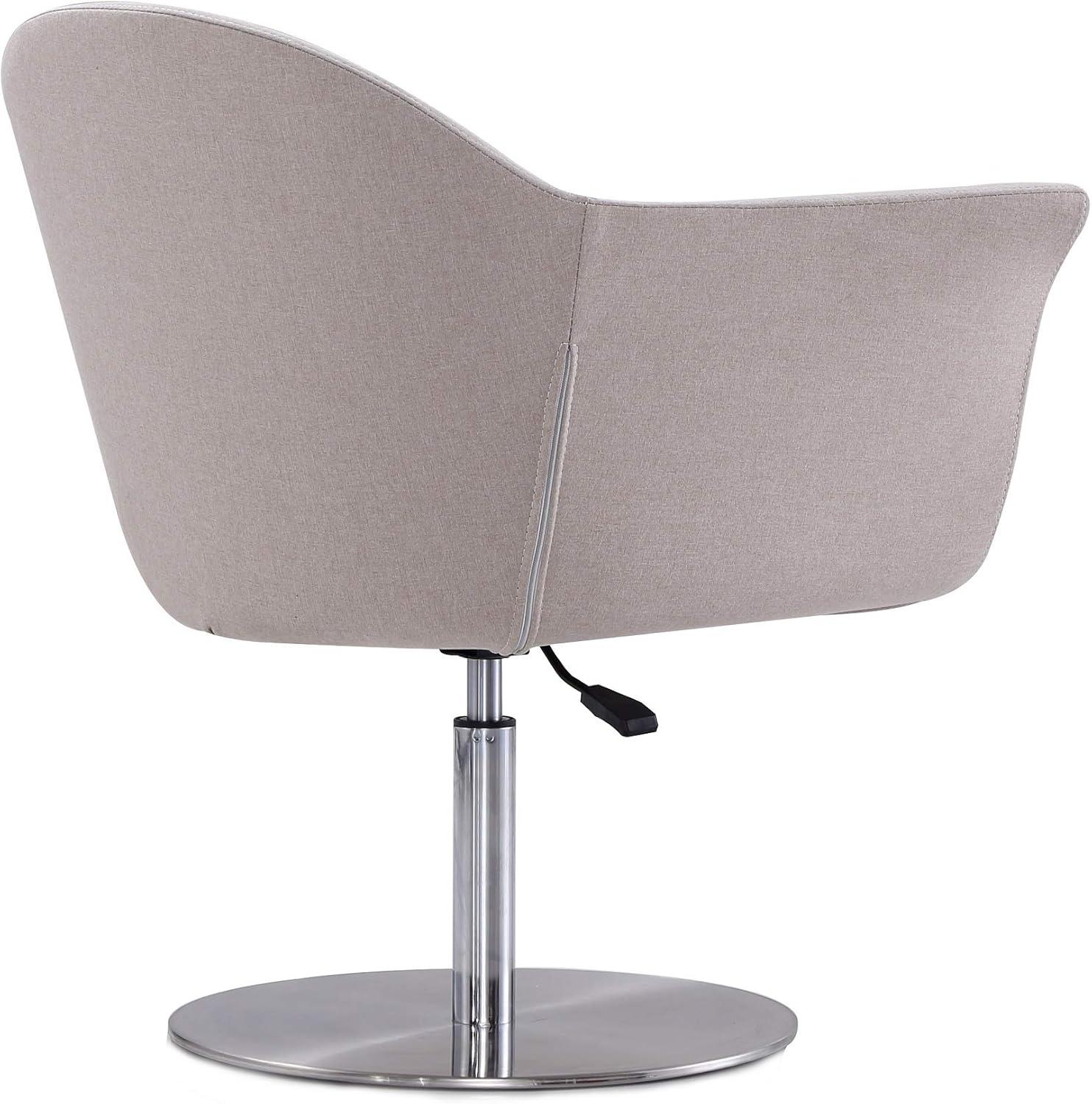 Voyager Barley and Brushed Metal Woven Swivel Adjustable Accent Chair