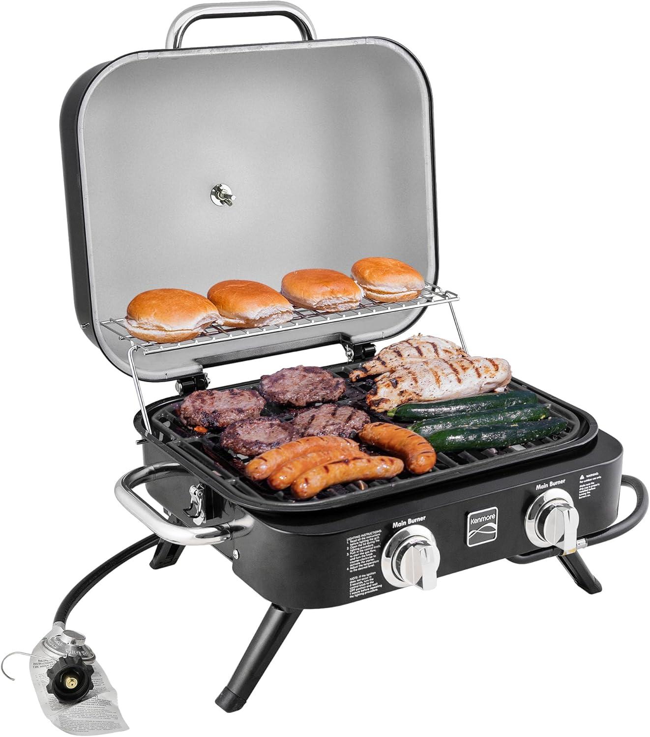 Kenmore 2-Burner Portable Tabletop Retro Gas Grill