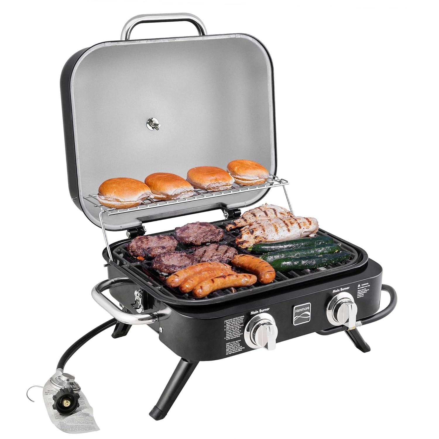 Kenmore 2-Burner Portable Tabletop Retro Gas Grill