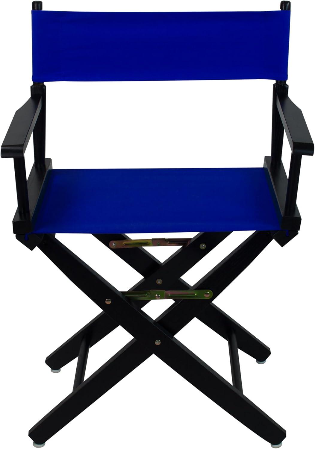 206-02-032-13 18 in. Extra-Wide Premium Directors Chair, Black Frame with Royal Blue Color Cover