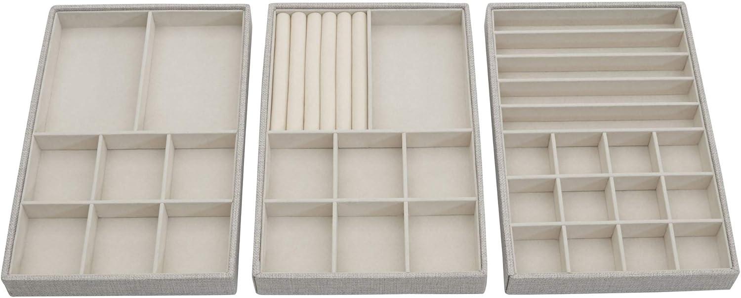 Household Essentials Stackable Jewelry Trays 3 Silver