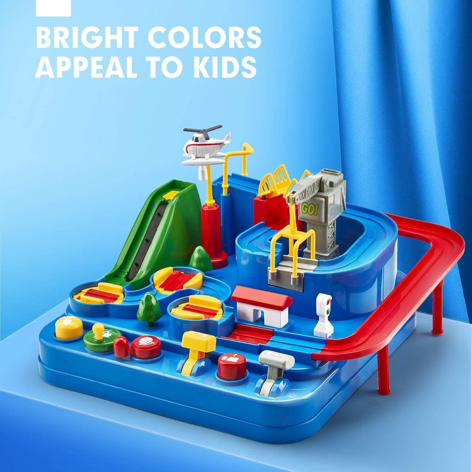 Large Blue and Red ABS Plastic Race Track Playset