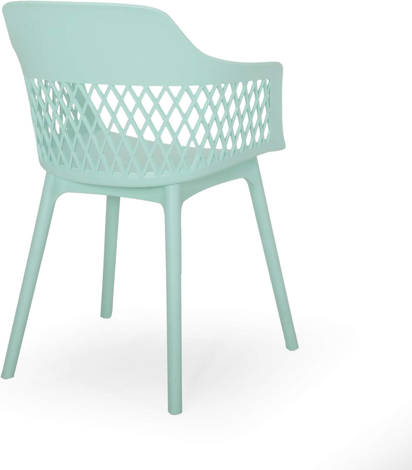 Mint Polypropylene Resin Outdoor Dining Chair Set of 2