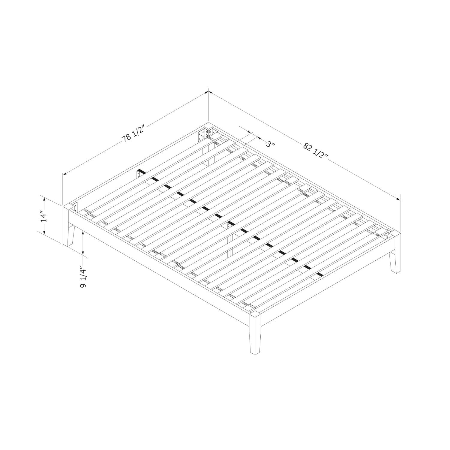 Vito Solid Wood Platform Bed