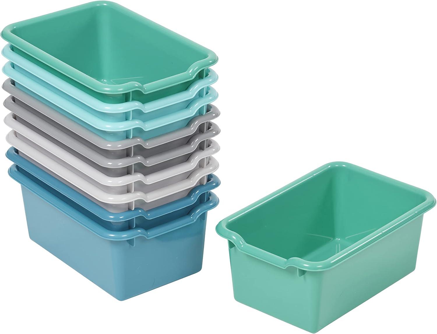 ECR4Kids Scoop Front Storage Bins, Multipurpose Organization, 10-Piece