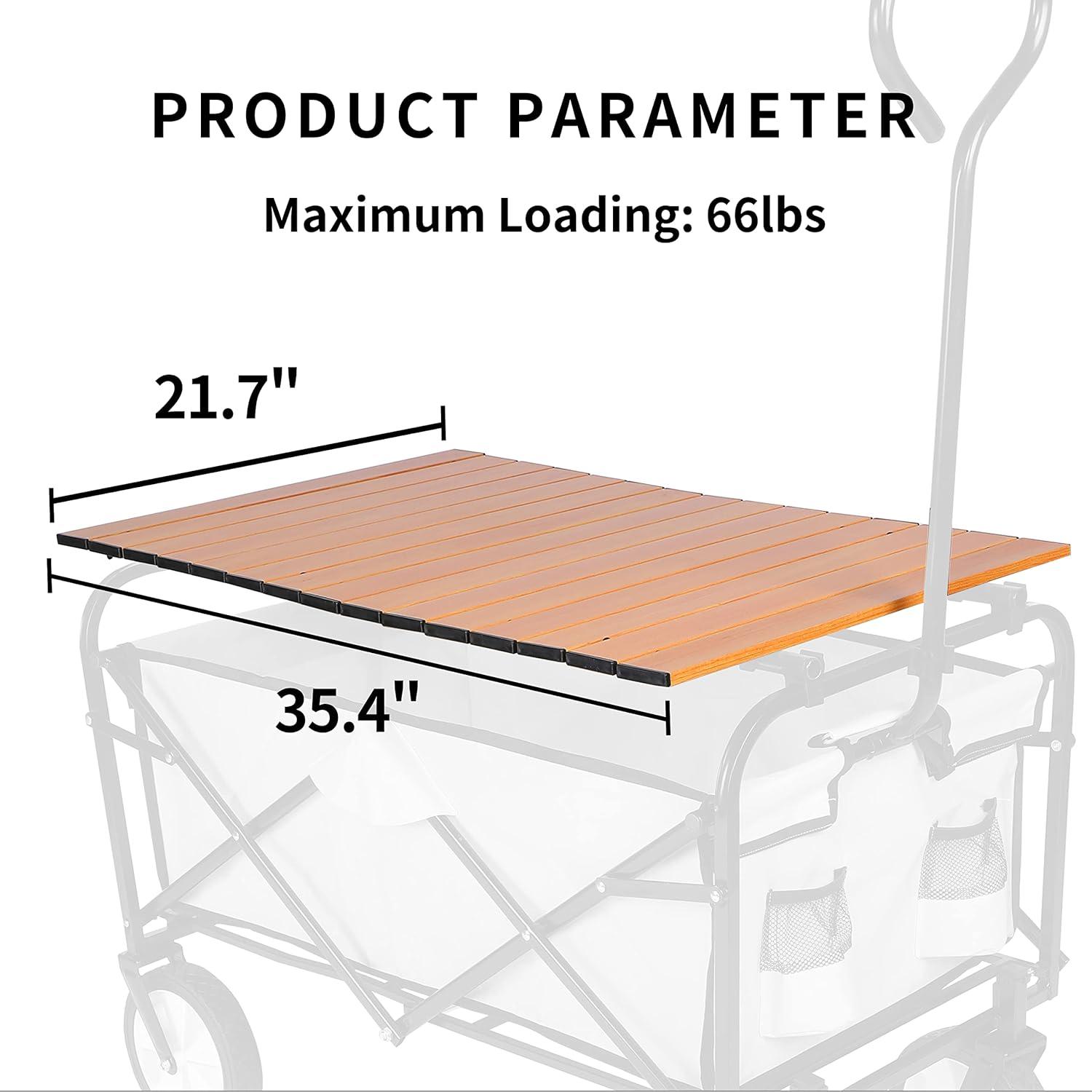 Aluminum Alloy Collapsible Garden Cart with Wood Grain Board