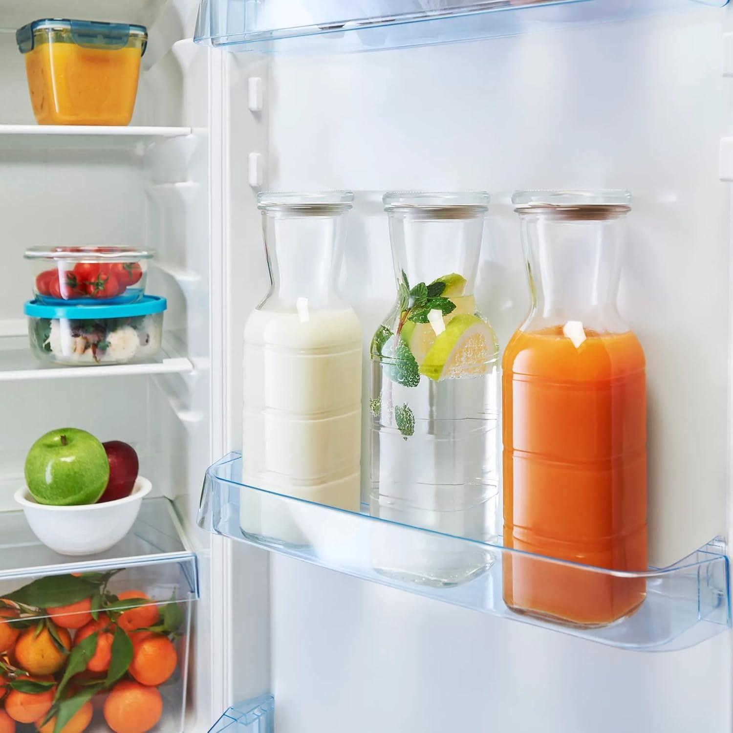 Bormioli Rocco Set of 2 Frigoverre Future 33.75 Oz. All Glass Pitcher With Airtight Lid, Made From Durable Glass, Dishwasher Safe, Made In Italy.