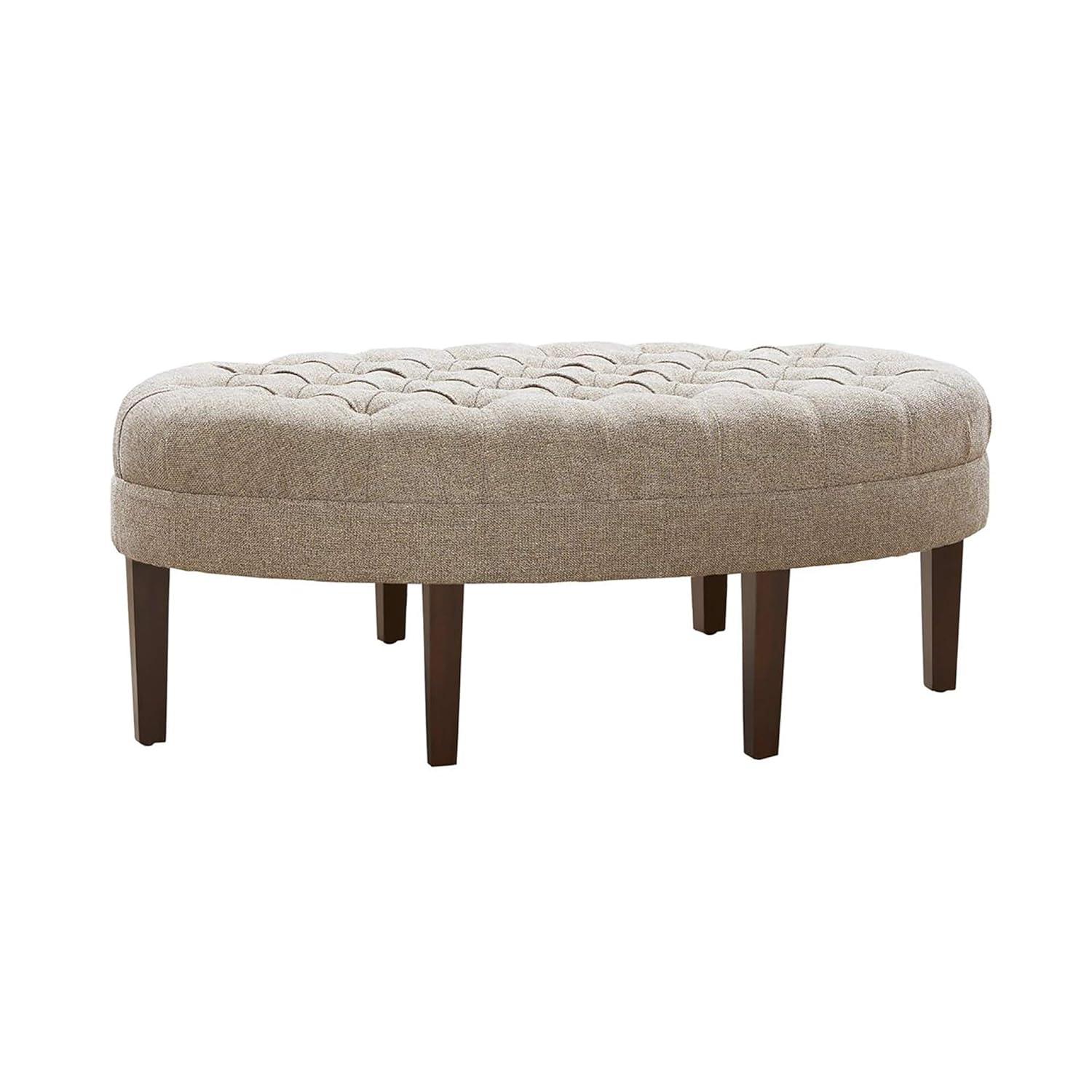 Martin Button Tufted Oval Cocktail Ottoman