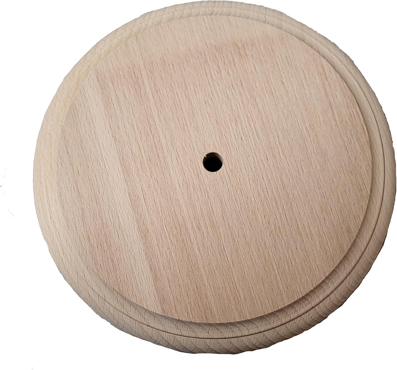 B&P Lamp® Modern Style Unfinished Wooden Lamp Base, 4 Inch Top by 5 1/2 Inch Bottom by 1 1/4 Inch Height
