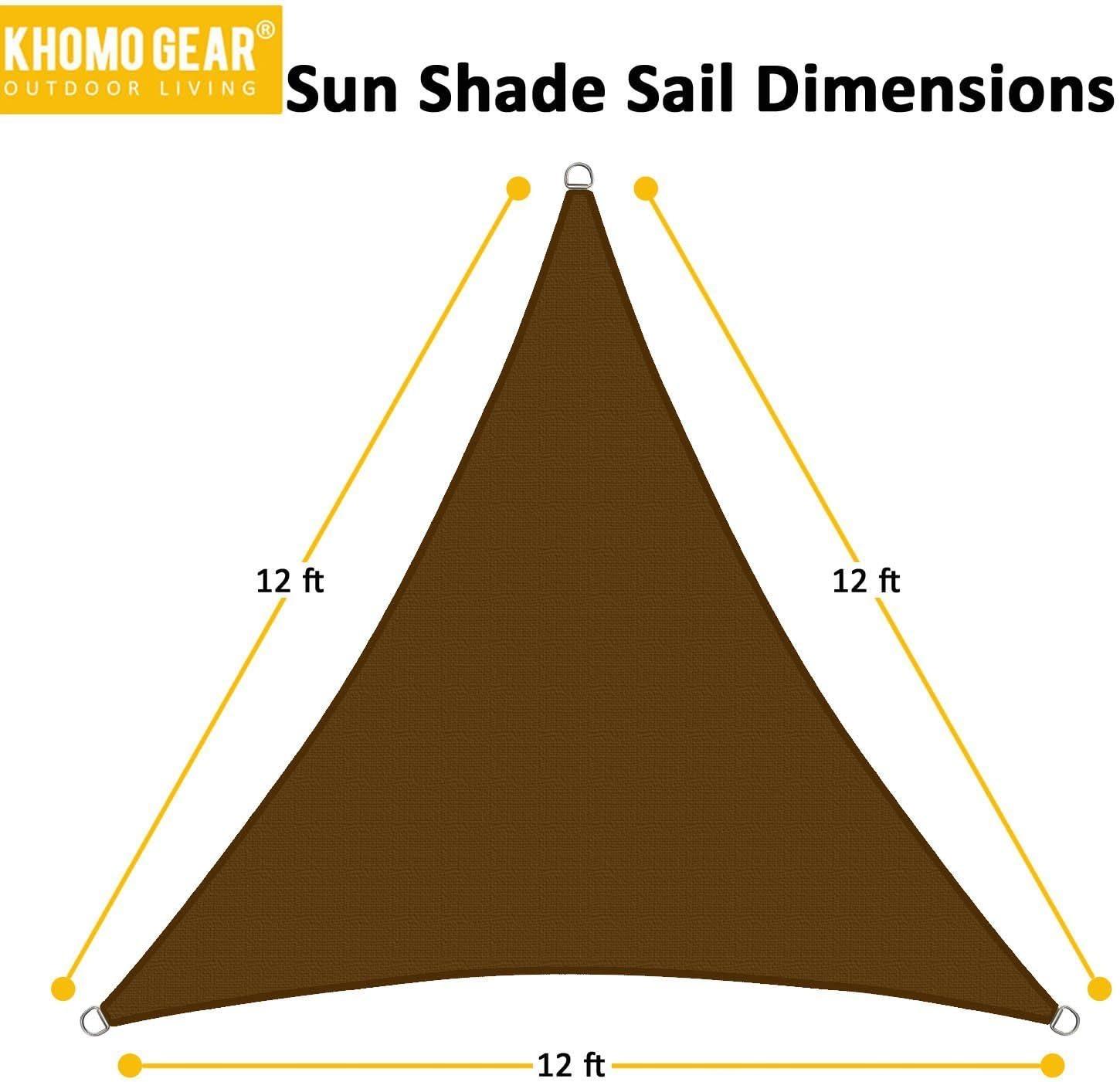 Khomo Gear Sun 12' Triangle Shade Sail