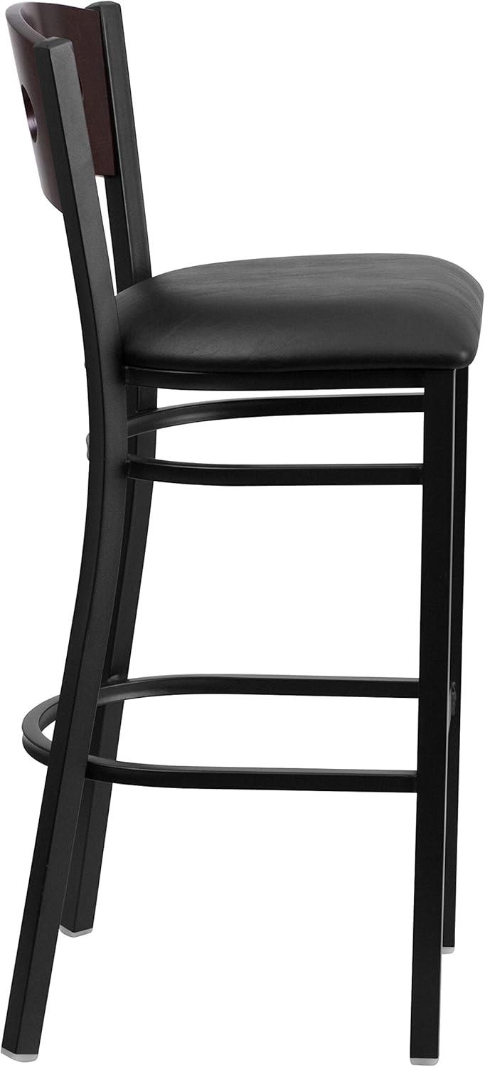 Flash Furniture Black Decorative 3 Circle Back Metal Restaurant Barstool