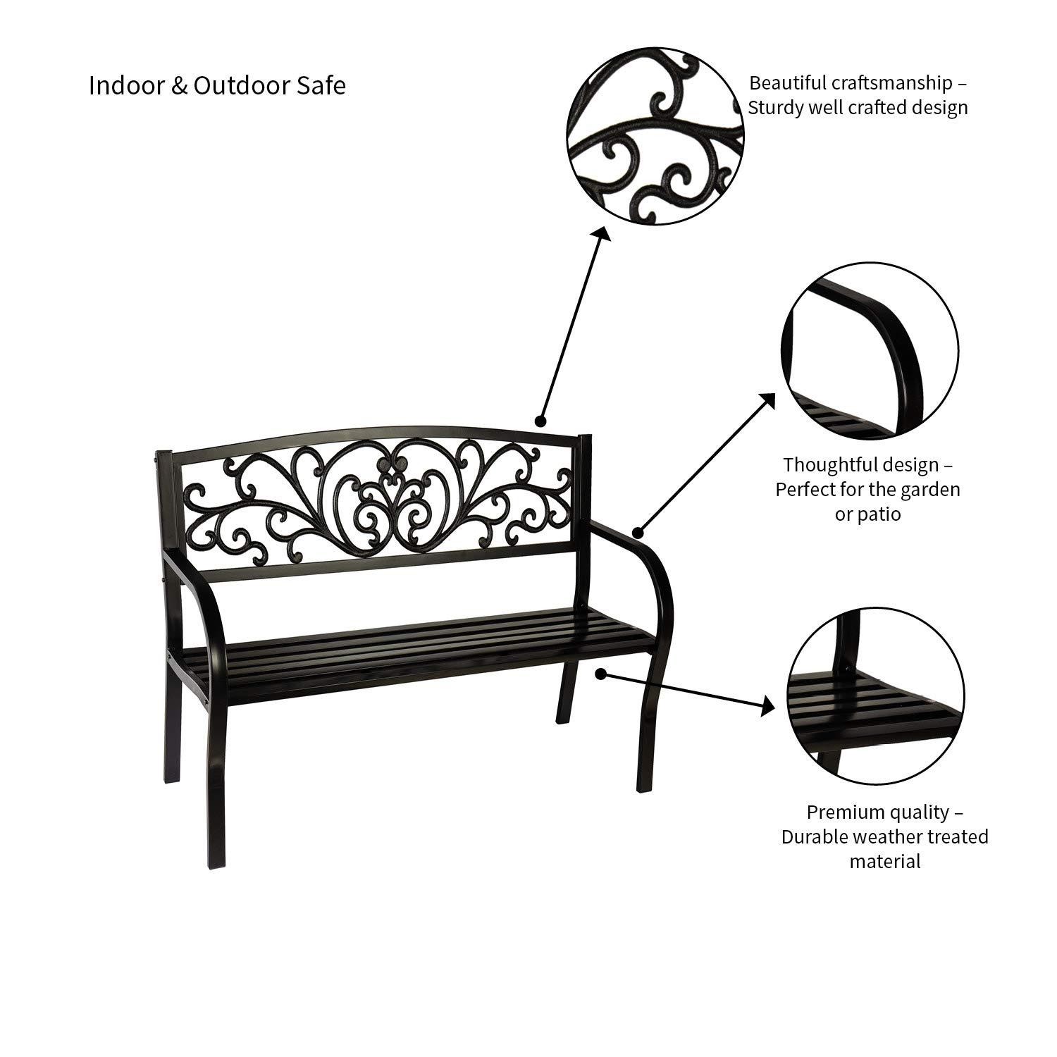 House of Hampton® Blooming Garden Metal Bench