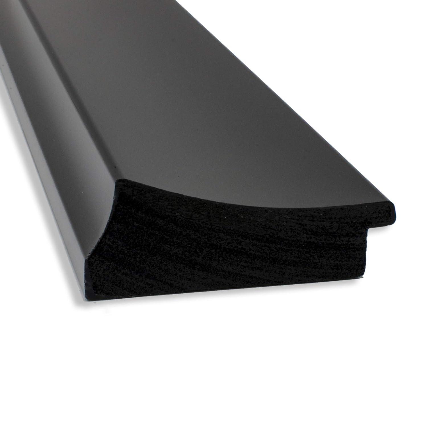 22" x 28" Non-Beveled Grand Narrow Bathroom Wall Mirror Black - Amanti Art: Modern Rectangle, Wall Mount, Polystyrene Frame