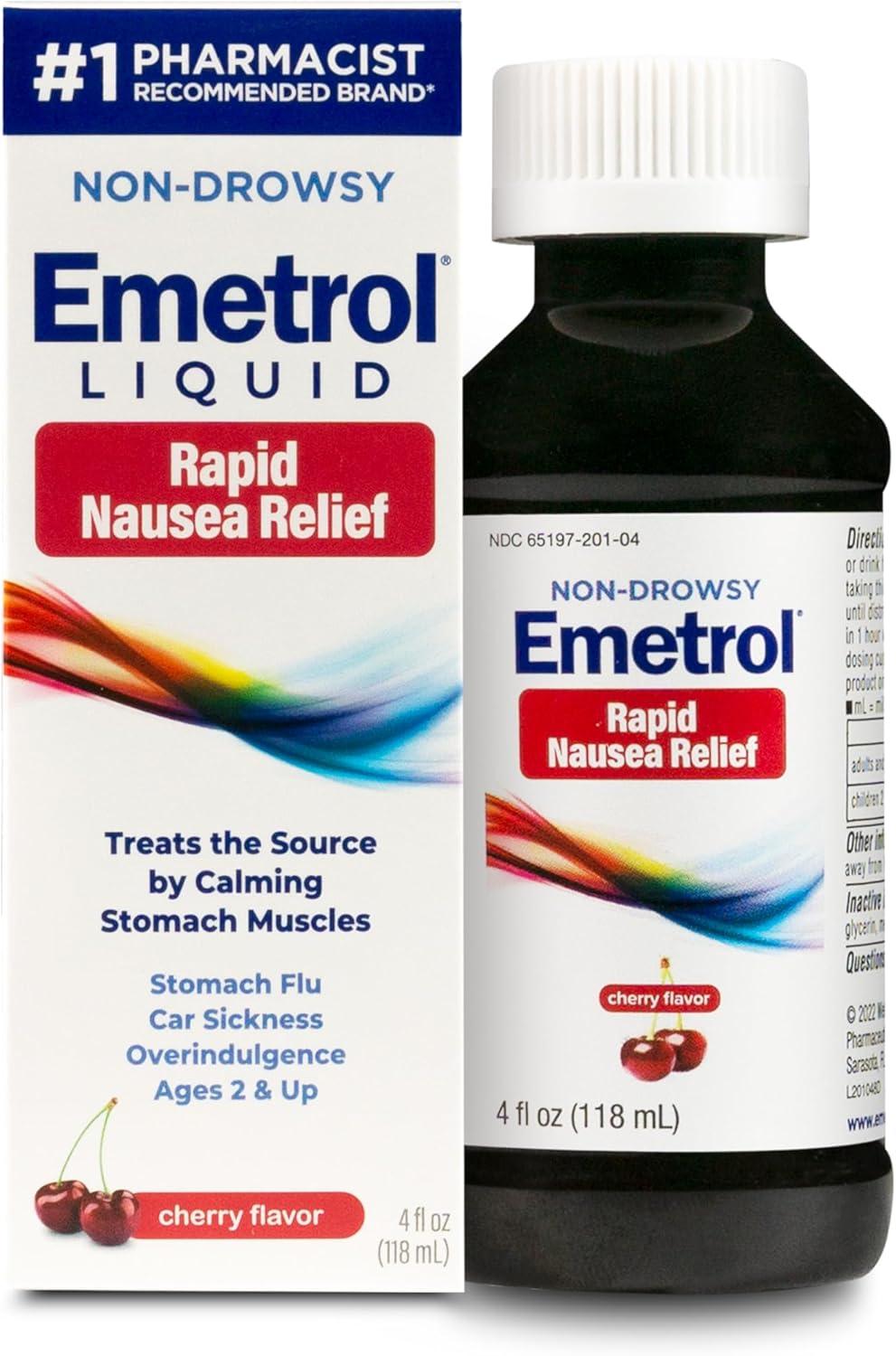 Emetrol Liquid Non-Drowsy Nausea Relief - Cherry Flavor - 4fl oz