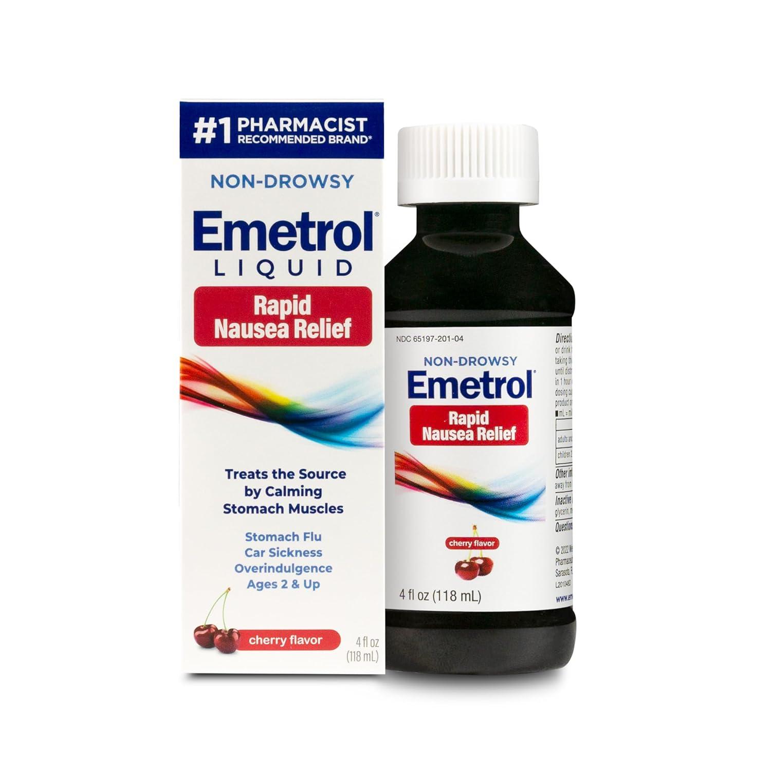 Emetrol Liquid Non-Drowsy Nausea Relief - Cherry Flavor - 4fl oz