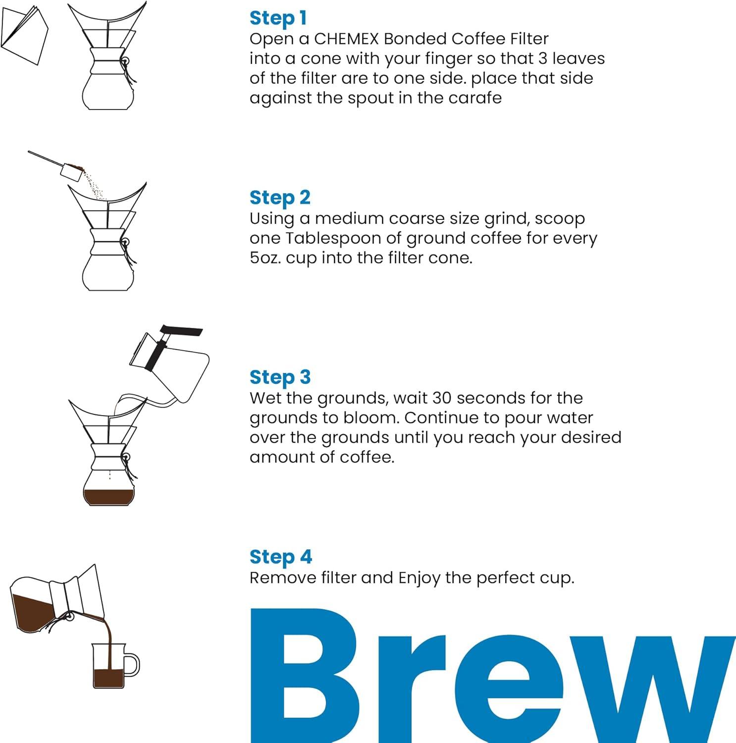 Chemex ® 8-Cup Glass Pour-Over Coffee Maker with Natural Wood Collar