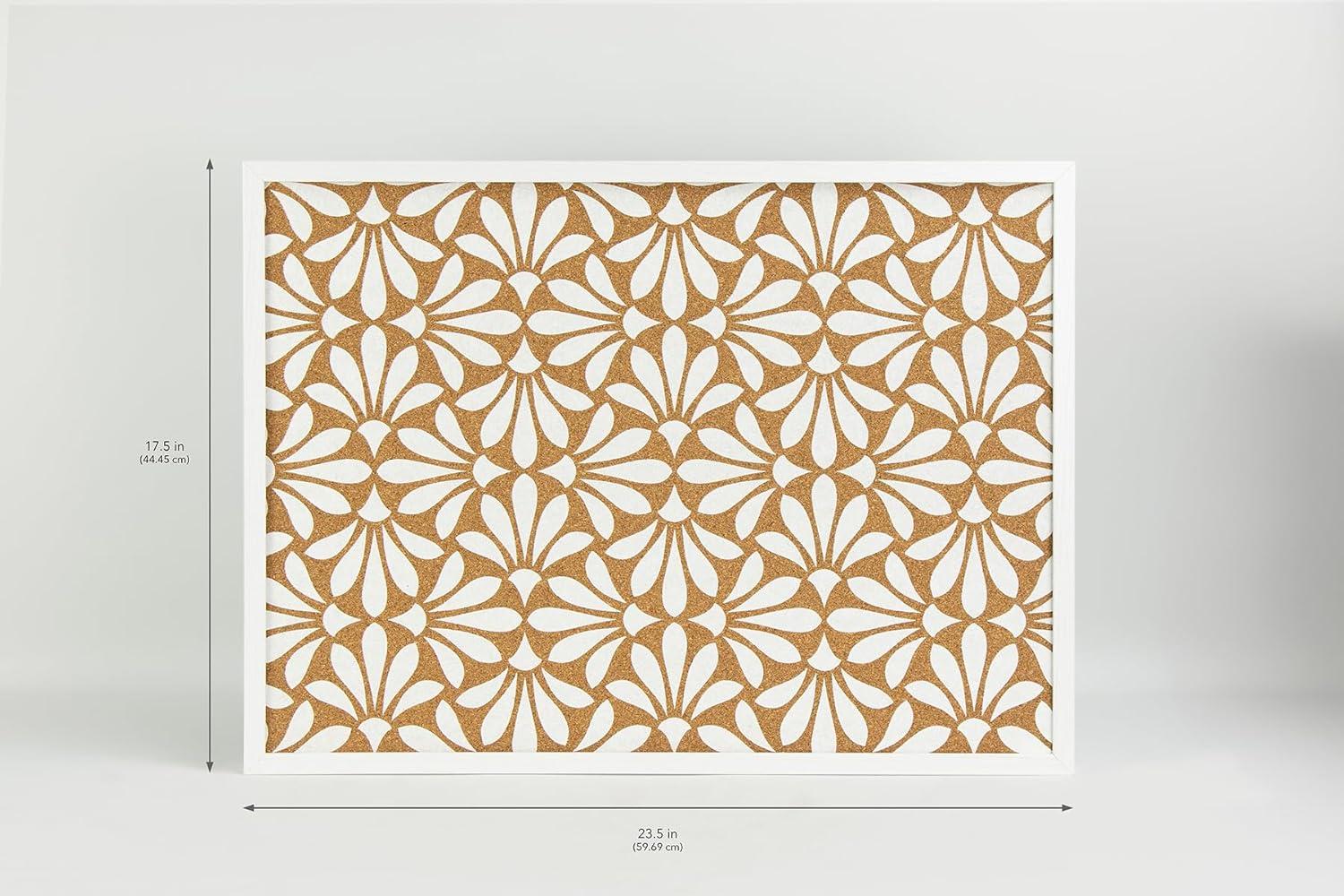 WallPops! Abstract Floral White Printed Corkboard