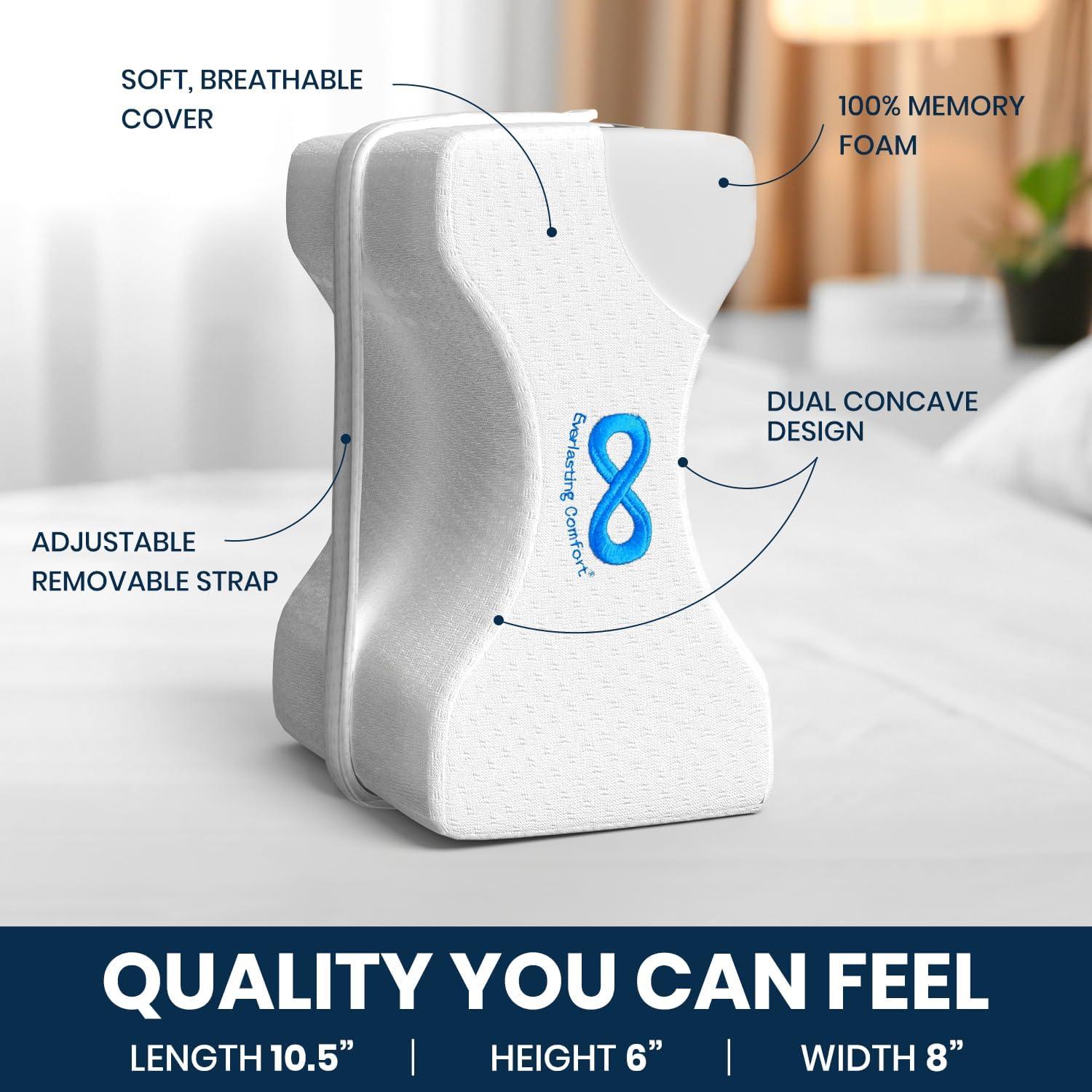 Everlasting Comfort Office Foot Rest Under Desk Ergonomic Memory Foam Foot Pillow, Navy Blue