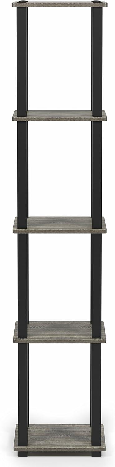 Furinno 11.6 W x 11.6 D x 57.7 H 5-Shelf Decorative Shelves, Gray and White