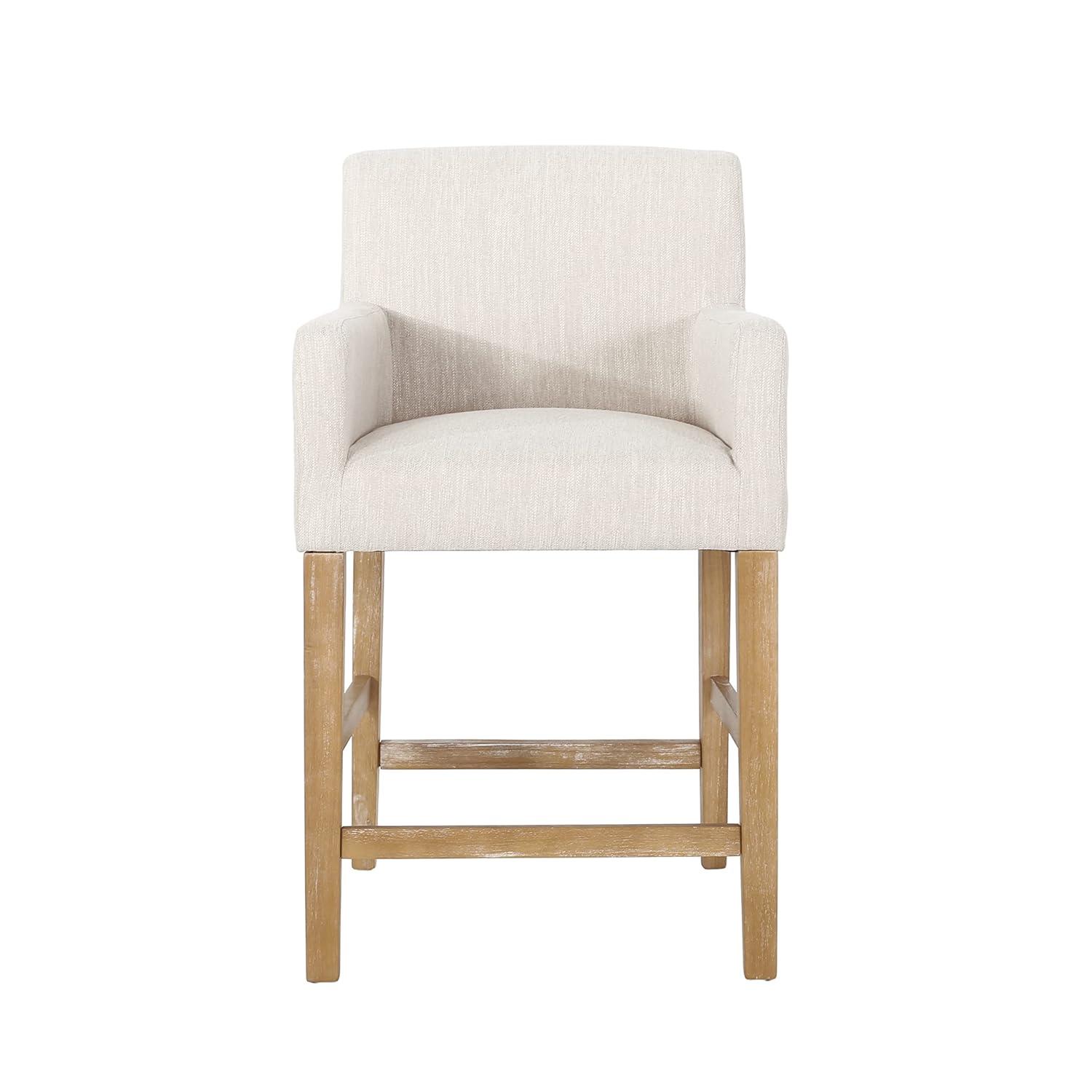 Christopher Knight Home Chaparral Contemporary Fabric Upholstered Wood 26 inch Counter Stools (Set of 2), Beige and Weathered Natural