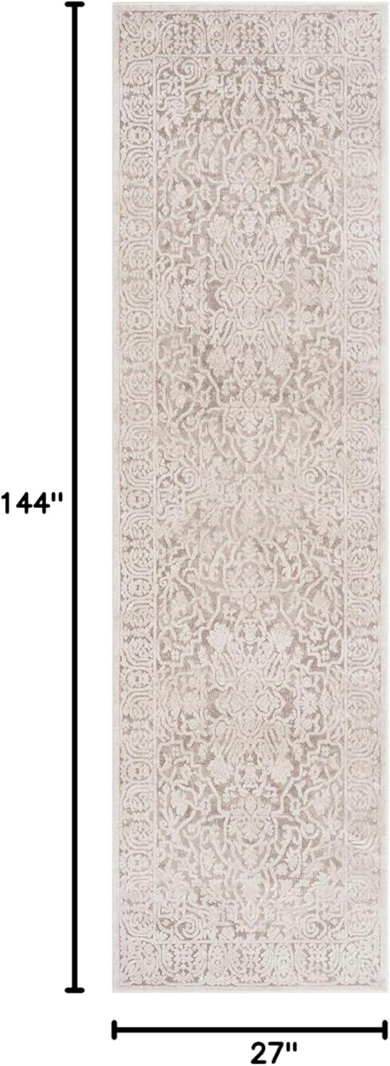 Reflection RFT670 Power Loomed Runner Rug - Beige/Cream - 2'3"x12' - Safavieh.
