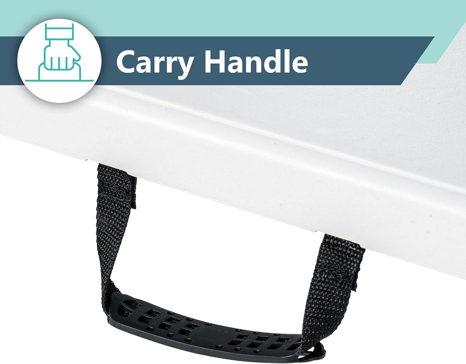 Peakform Multipurpose Banquet Fold-In-Half Table Lightweight Durable Desk with Secure Base for Indoor and Outdoor Events, 6 Foot, White